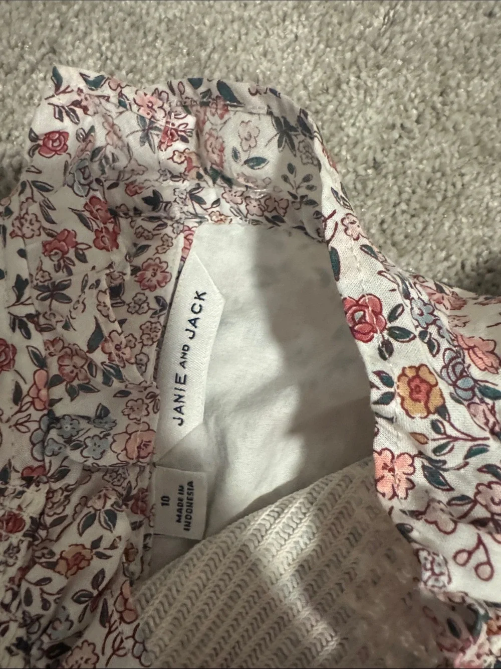 Janie and Jack Pink Floral Smocked Casual Dress